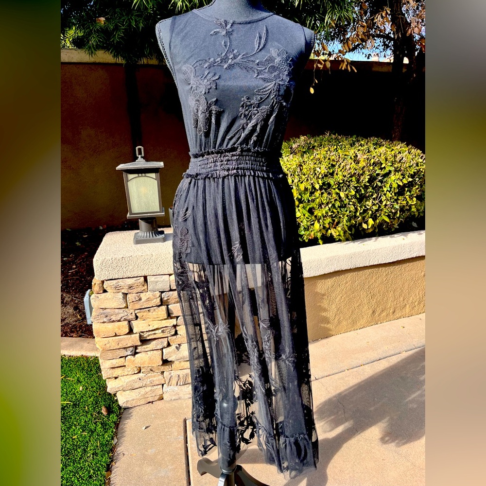 Anthropologie sheet dress small lace coquette